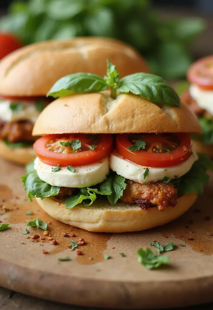 29 Baked Chicken Sandwich Recipes That Are Crispy & Filling - 9. Caprese Baked Chicken Sandwich