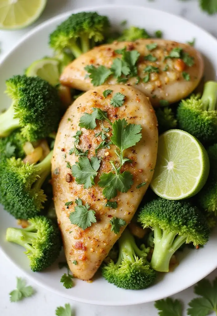 29 Baked Chicken and Broccoli Recipes for Healthy Comfort Dinners - 14. Cilantro Lime Chicken and Broccoli
