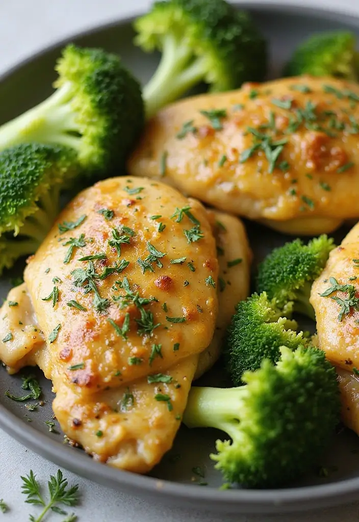 29 Baked Chicken and Broccoli Recipes for Healthy Comfort Dinners - 19. Dill Mustard Chicken and Broccoli