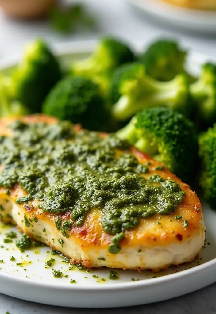 29 Baked Chicken and Broccoli Recipes for Healthy Comfort Dinners - 9. Pesto Chicken and Broccoli Bake