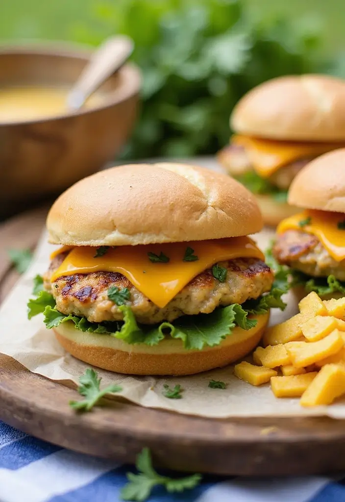 29 Cheddar Ranch Chicken Burgers That Are Juicy & Tangy - 15. Cheddar Ranch Chicken Burgers with Herbs