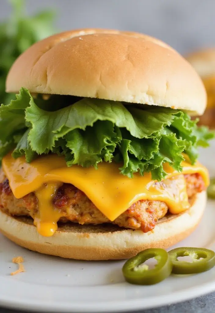 29 Cheddar Ranch Chicken Burgers That Are Juicy & Tangy - 2. Spicy Cheddar Ranch Chicken Burger
