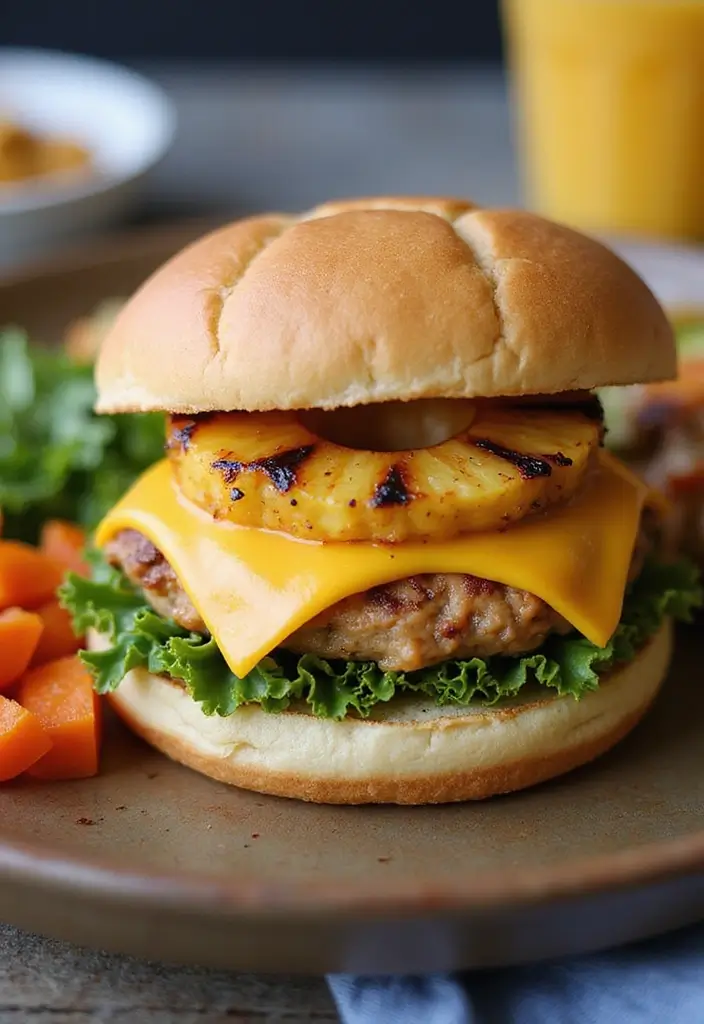 29 Cheddar Ranch Chicken Burgers That Are Juicy & Tangy - 8. Cheddar Ranch Chicken Burgers with Pineapple
