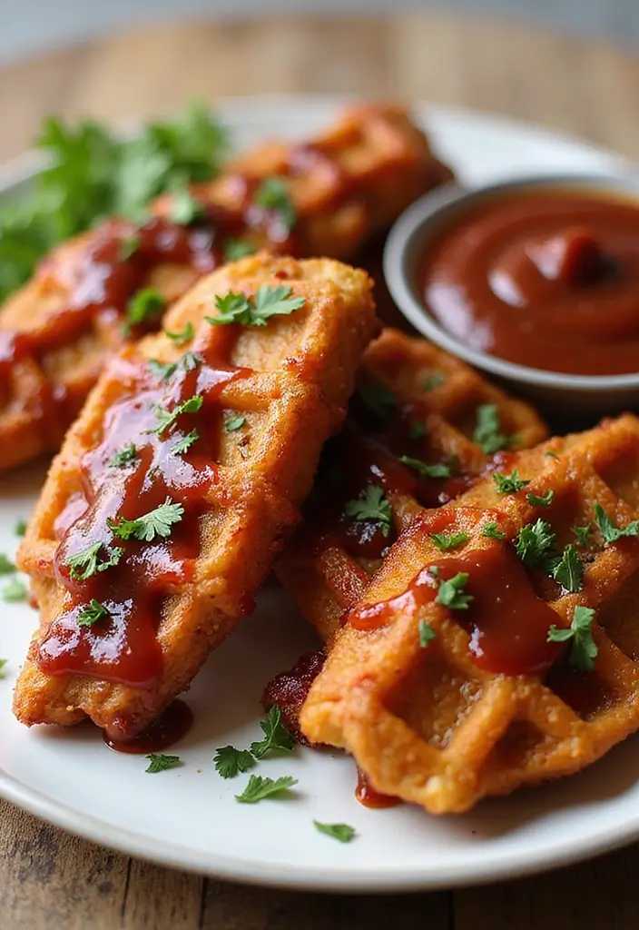 29 Chicken Chaffle Recipe Keto Versions That Are Crispy & Low-Carb - 6. BBQ Chicken Chaffle