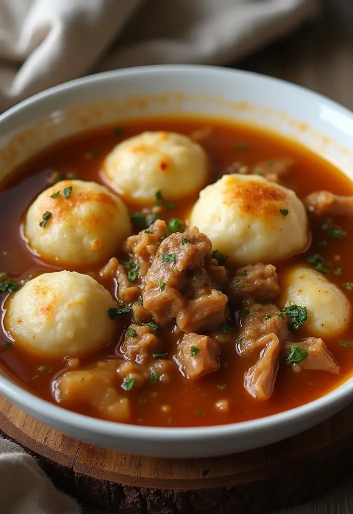 29 Chicken and Dumplings Recipe Variations That Are Comfort Food Goals - 13. Beefy Chicken and Dumplings