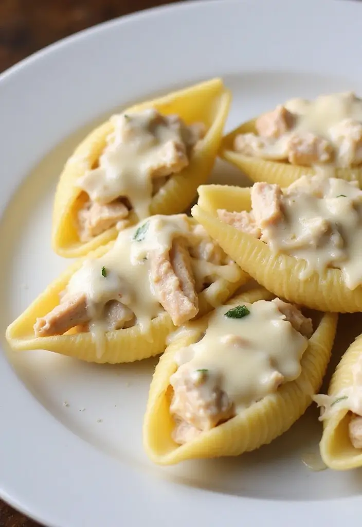 29 Creamy Chicken Alfredo Pasta Recipes That Melt in Your Mouth - 11. Alfredo Stuffed Shells with Chicken
