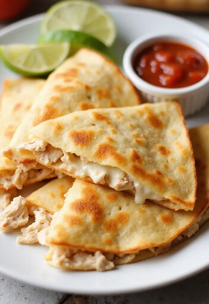 29 Creamy Chicken Alfredo Pasta Recipes That Melt in Your Mouth - 12. Chicken Alfredo Quesadillas