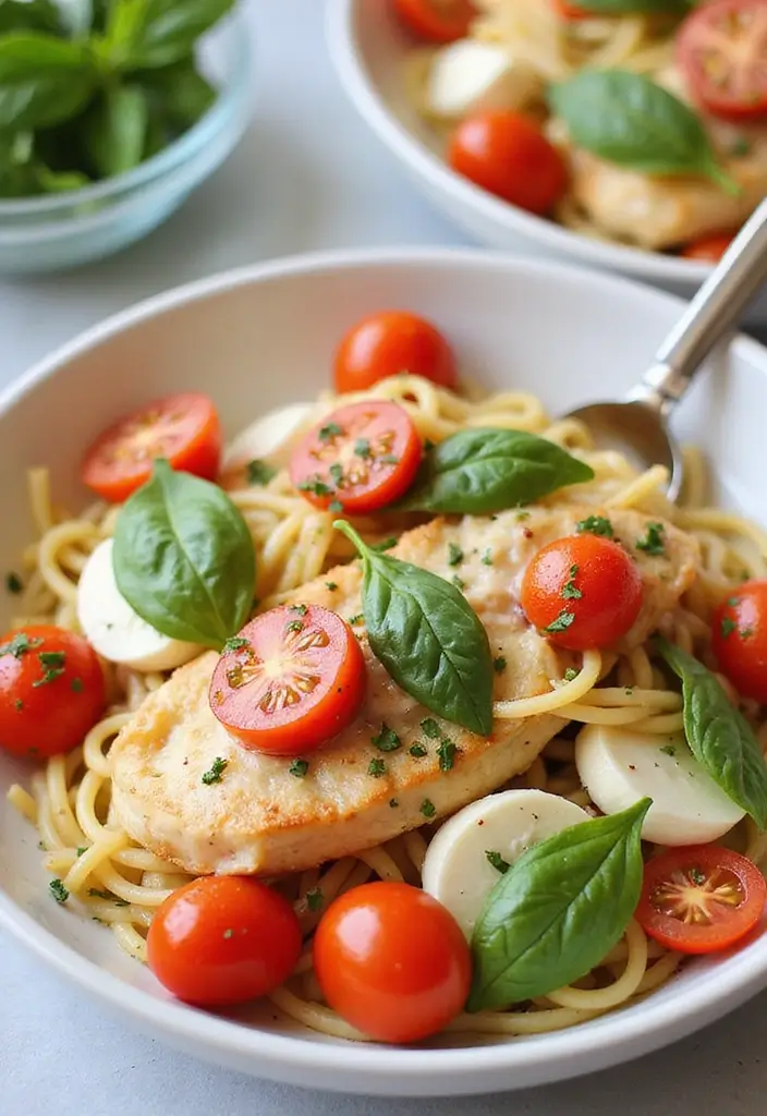 29 Creamy Chicken Alfredo Pasta Recipes That Melt in Your Mouth - 21. Caprese Chicken Alfredo