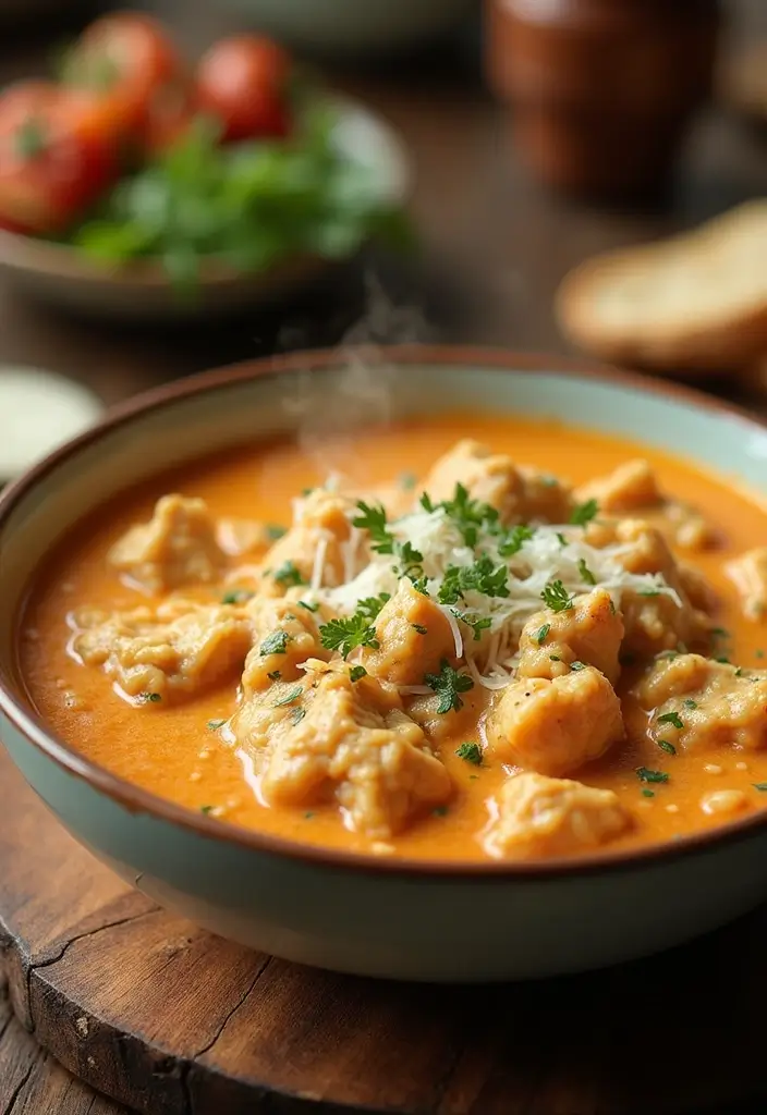 29 Crockpot Creamy Chicken Parmesan Soup Recipes That Are Rich & Smooth - 1. Classic Crockpot Creamy Chicken Parmesan Soup