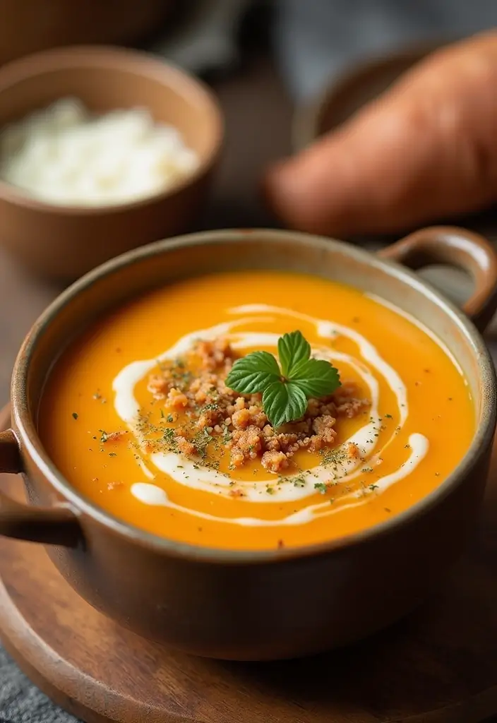 29 Crockpot Creamy Chicken Parmesan Soup Recipes That Are Rich & Smooth - 19. Sweet Potato Creamy Chicken Parmesan Soup