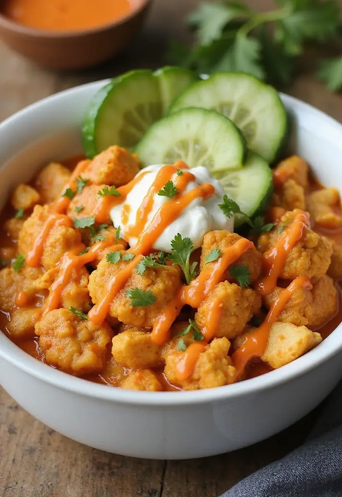 29 Hearty & Clean Paleo White Chicken Chili Recipes 17 29 Hearty & Clean Paleo White Chicken Chili Recipes - 16. Buffalo Cauliflower Paleo White Chicken Chili