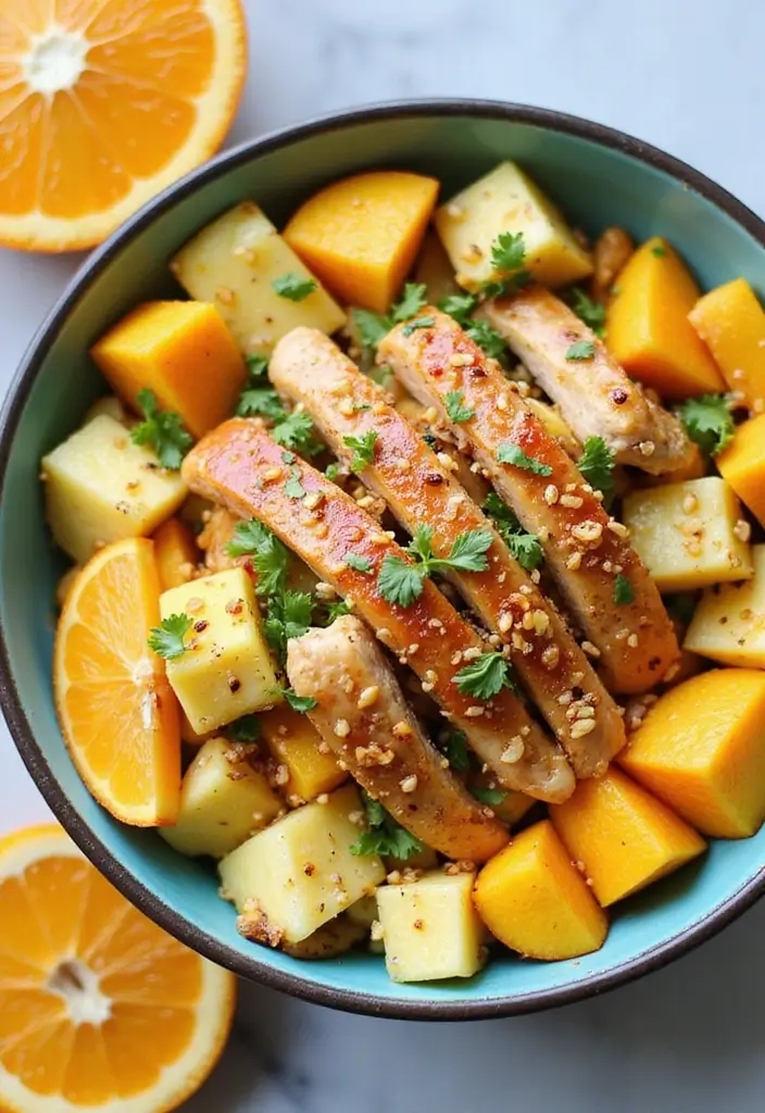 29 Orange Sesame Chicken Salad Recipes That Are Crisp & Flavorful 11 29 Orange Sesame Chicken Salad Recipes That Are Crisp & Flavorful - 10. Tropical Orange Sesame Chicken Salad