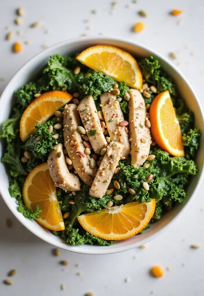 29 Orange Sesame Chicken Salad Recipes That Are Crisp & Flavorful 12 29 Orange Sesame Chicken Salad Recipes That Are Crisp & Flavorful - 11. Citrus Kale Orange Sesame Chicken Salad