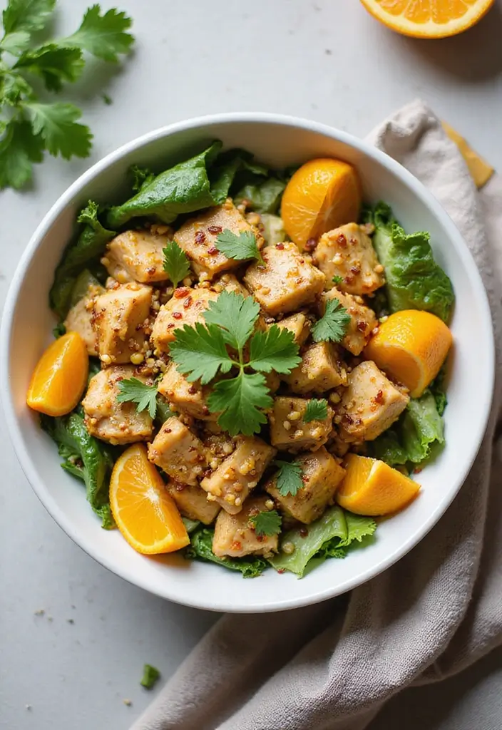 29 Orange Sesame Chicken Salad Recipes That Are Crisp & Flavorful 16 29 Orange Sesame Chicken Salad Recipes That Are Crisp & Flavorful - 15. Orange Sesame Chicken Salad with Cilantro