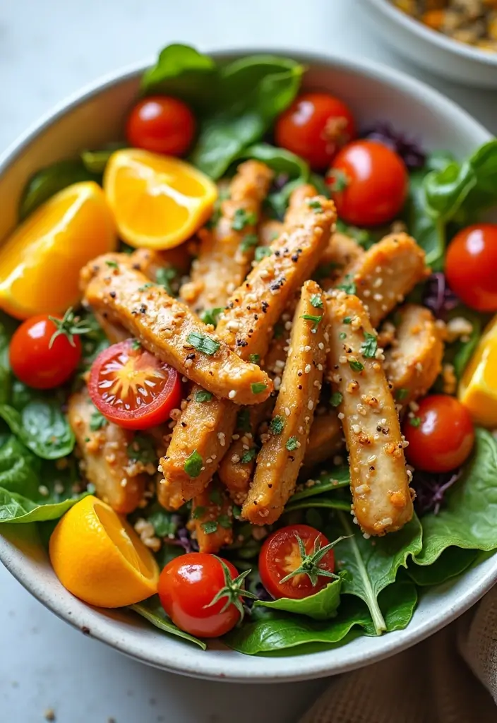29 Orange Sesame Chicken Salad Recipes That Are Crisp & Flavorful 18 29 Orange Sesame Chicken Salad Recipes That Are Crisp & Flavorful - 17. Orange Sesame Chicken Salad with Tomatoes