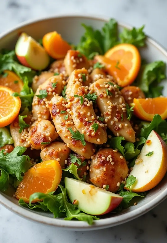 29 Orange Sesame Chicken Salad Recipes That Are Crisp & Flavorful 26 29 Orange Sesame Chicken Salad Recipes That Are Crisp & Flavorful - 25. Orange Sesame Chicken Salad with Apples