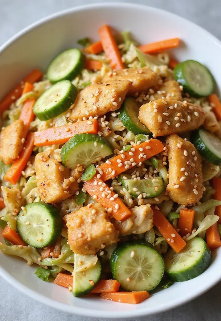 29 Orange Sesame Chicken Salad Recipes That Are Crisp & Flavorful 5 29 Orange Sesame Chicken Salad Recipes That Are Crisp & Flavorful - 4. Crunchy Orange Sesame Chicken Salad