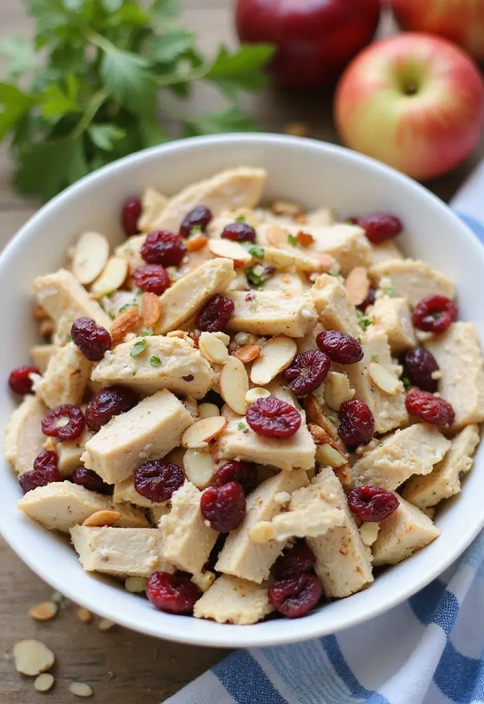 29 Recipes for Chicken Salad That's Creamy & Crunchy Perfection 7 29 Recipes for Chicken Salad That's Creamy & Crunchy Perfection - 6. Cranberry Almond Chicken Salad