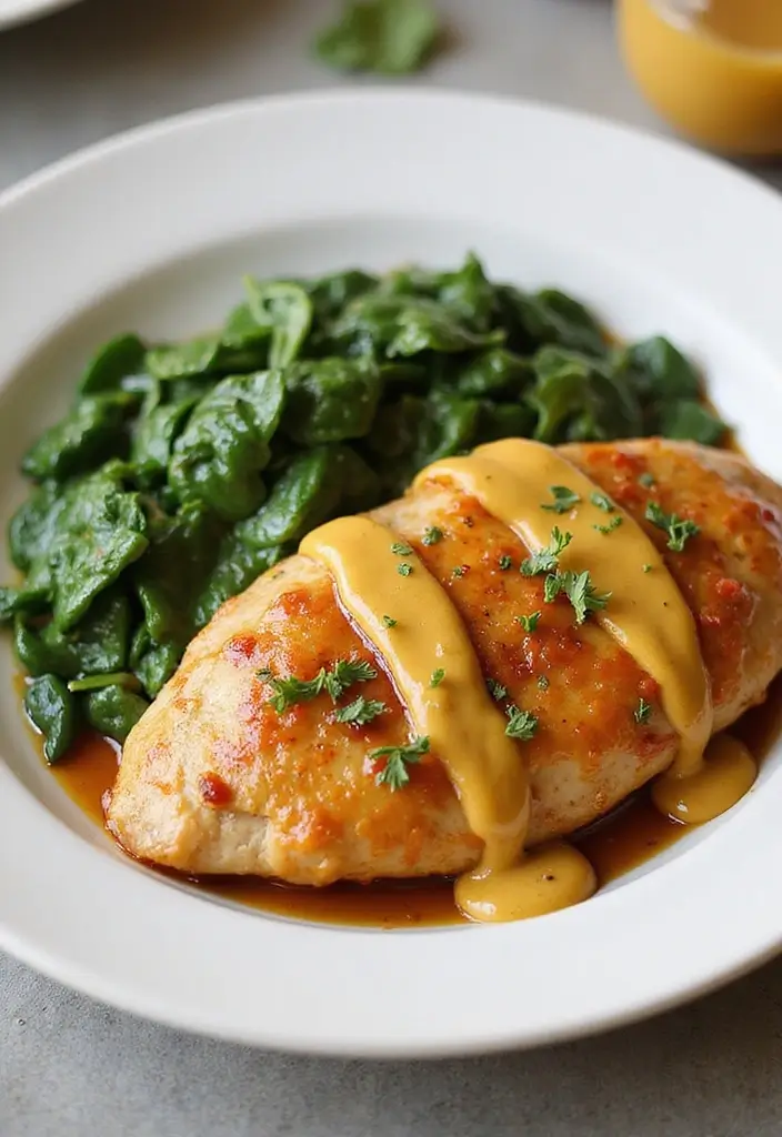 29 Smothered Chicken with Creamed Spinach Recipes That Are Rich & Comforting - 24. Maple Mustard Smothered Chicken