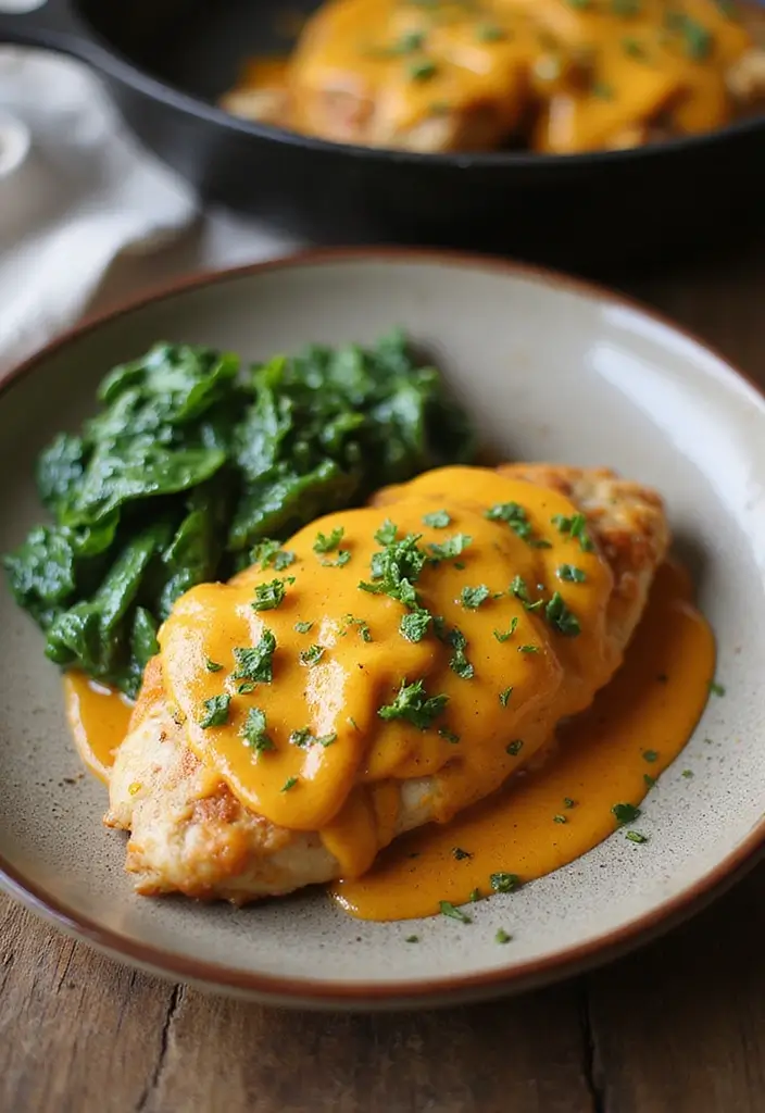 29 Smothered Chicken with Creamed Spinach Recipes That Are Rich & Comforting - 5. Spicy Honey Mustard Smothered Chicken