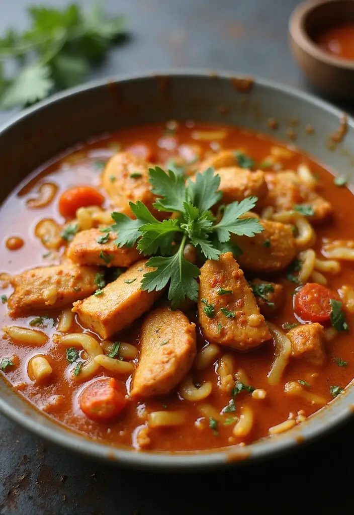 29 Spicy Chicken Noodle Soup Recipes That Warm You Right Up - 18. Spicy Chili Chicken Noodle Soup