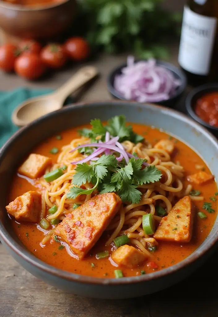 29 Spicy Chicken Noodle Soup Recipes That Warm You Right Up - 23. Spicy BBQ Chicken Noodle Soup