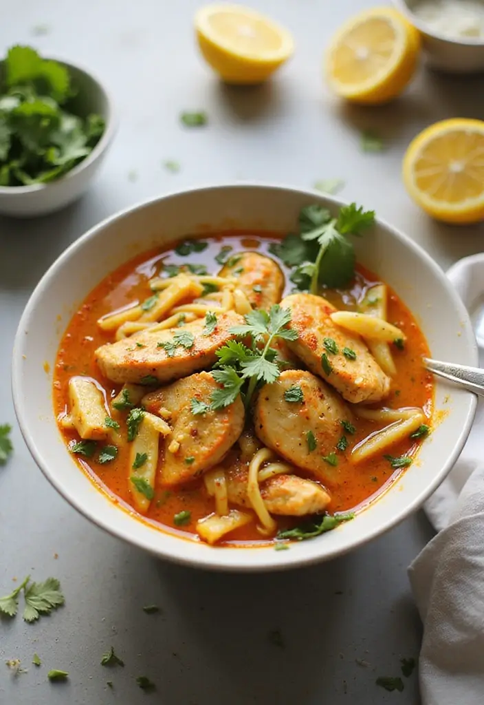 29 Spicy Chicken Noodle Soup Recipes That Warm You Right Up - 25. Spicy Honey Lemon Chicken Noodle Soup