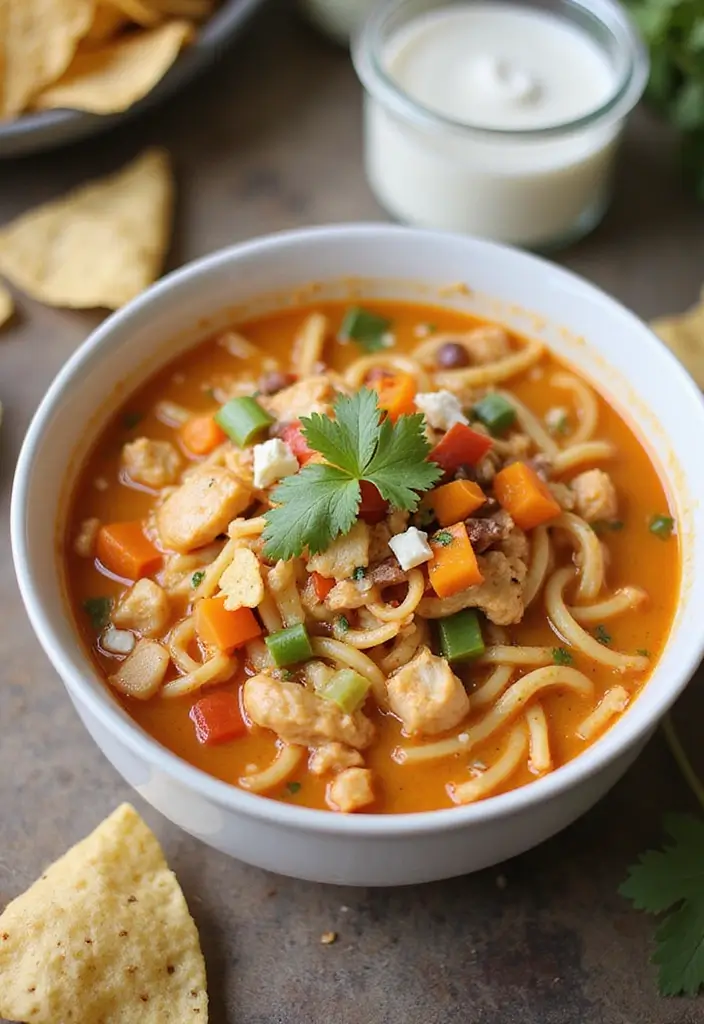 29 Spicy Chicken Noodle Soup Recipes That Warm You Right Up - 26. Spicy Ranch Chicken Noodle Soup