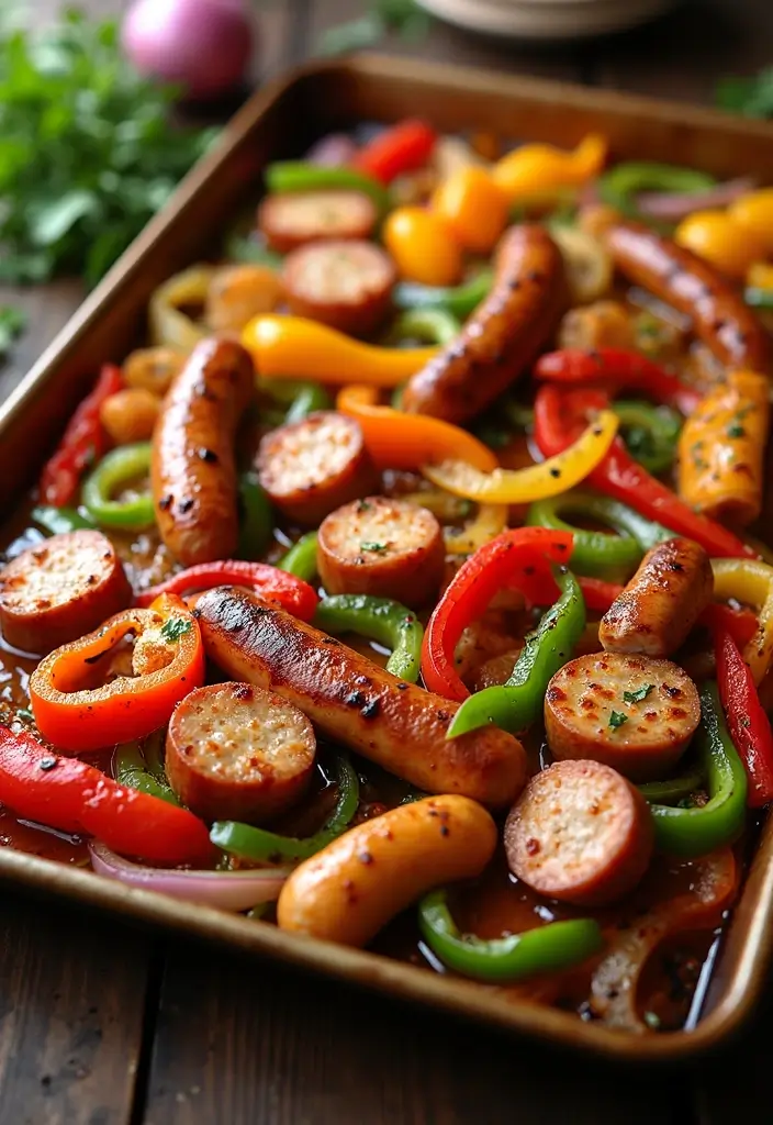 30 Chicken Sausage Sheet Pan Recipes That Make Dinner Easy - 11. Chicken Sausage Fajita Sheet Pan