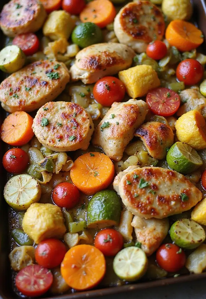30 Chicken Sausage Sheet Pan Recipes That Make Dinner Easy - 29. Chicken Sausage Vegetable Medley