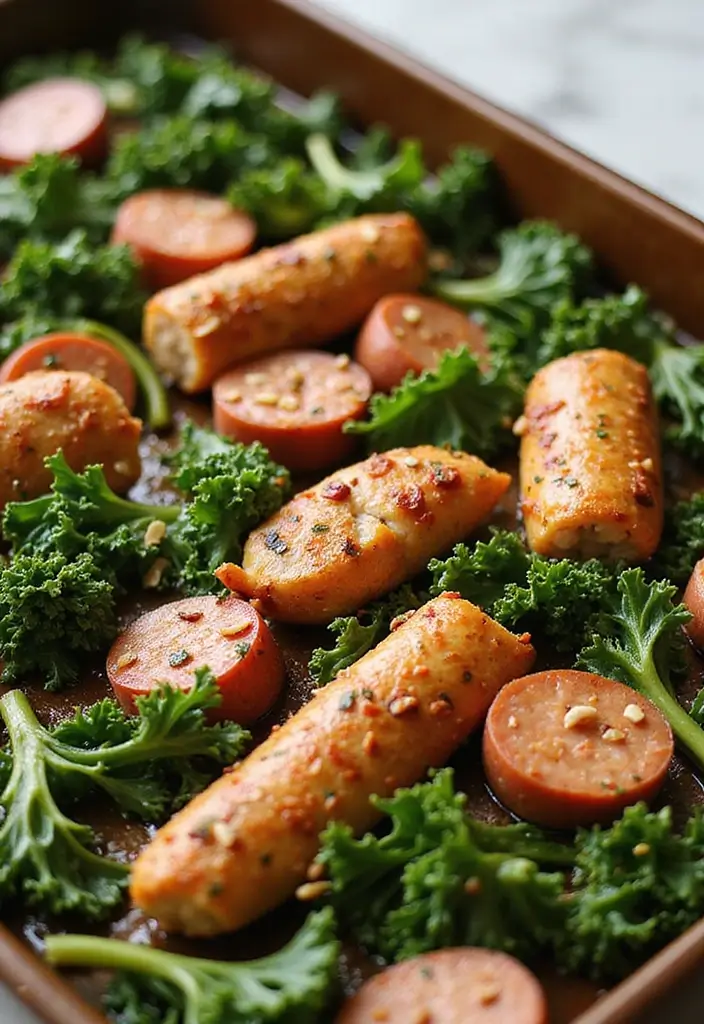 30 Chicken Sausage Sheet Pan Recipes That Make Dinner Easy - 5. Spicy Chicken Sausage and Kale