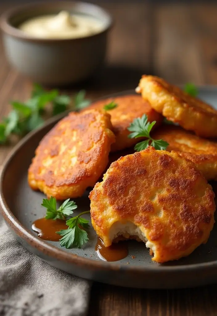 30 Honey Garlic Chicken and Rice Recipes That Are Simple & Addictive - 18. Honey Garlic Chicken and Rice Fritters