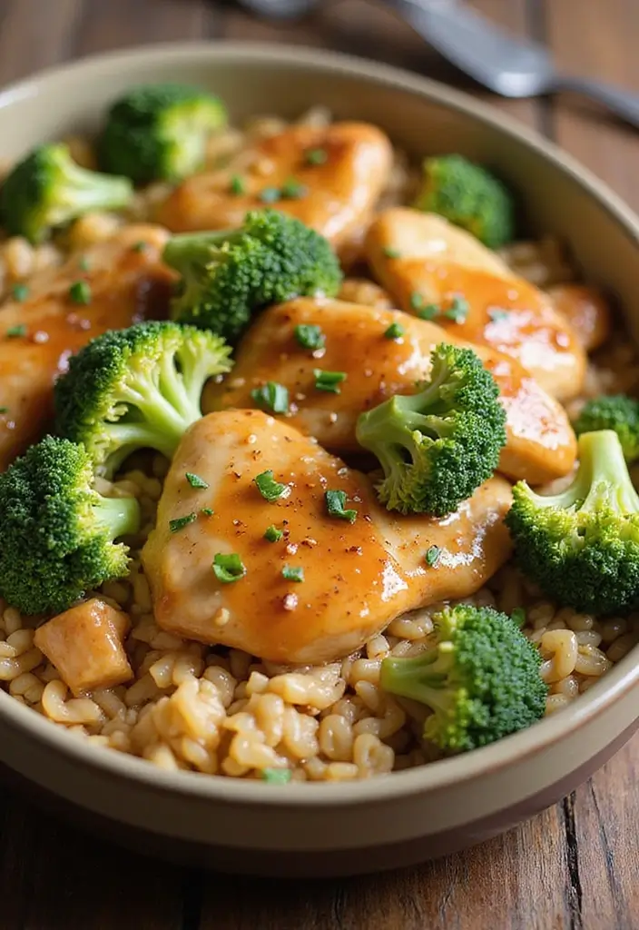 30 Honey Garlic Chicken and Rice Recipes That Are Simple & Addictive - 20. Honey Garlic Chicken and Rice Casserole with Broccoli