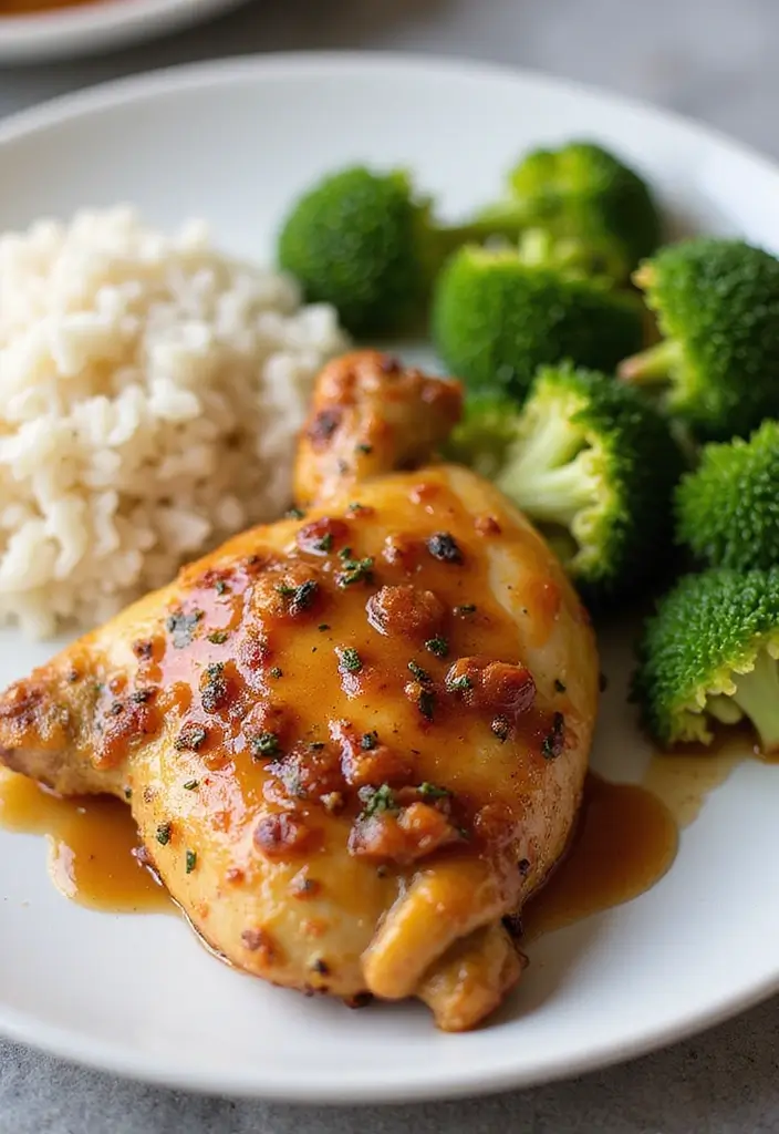 30 Honey Garlic Chicken and Rice Recipes That Are Simple & Addictive - 4. Baked Honey Garlic Chicken with Steamed Rice