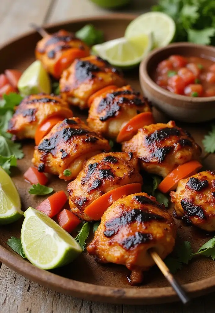 30 Santa Fe Chicken Crockpot Recipes That Are Southwest Comfort - 18. BBQ Santa Fe Chicken Skewers