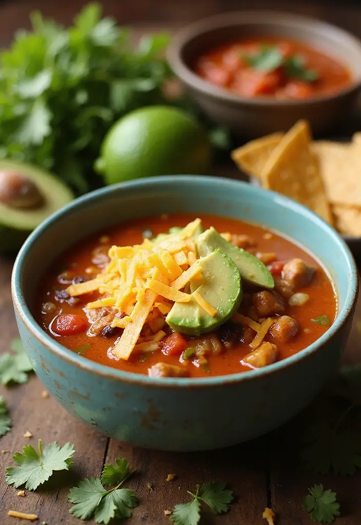 30 Soup with Rotisserie Chicken Recipes That Feel Cozy & Nourishing - 10. Zesty Chicken Enchilada Soup