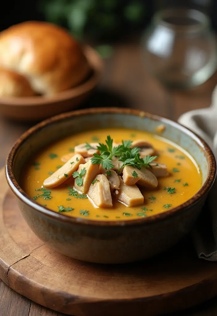 30 Soup with Rotisserie Chicken Recipes That Feel Cozy & Nourishing - 24. Chicken and Mushroom Soup