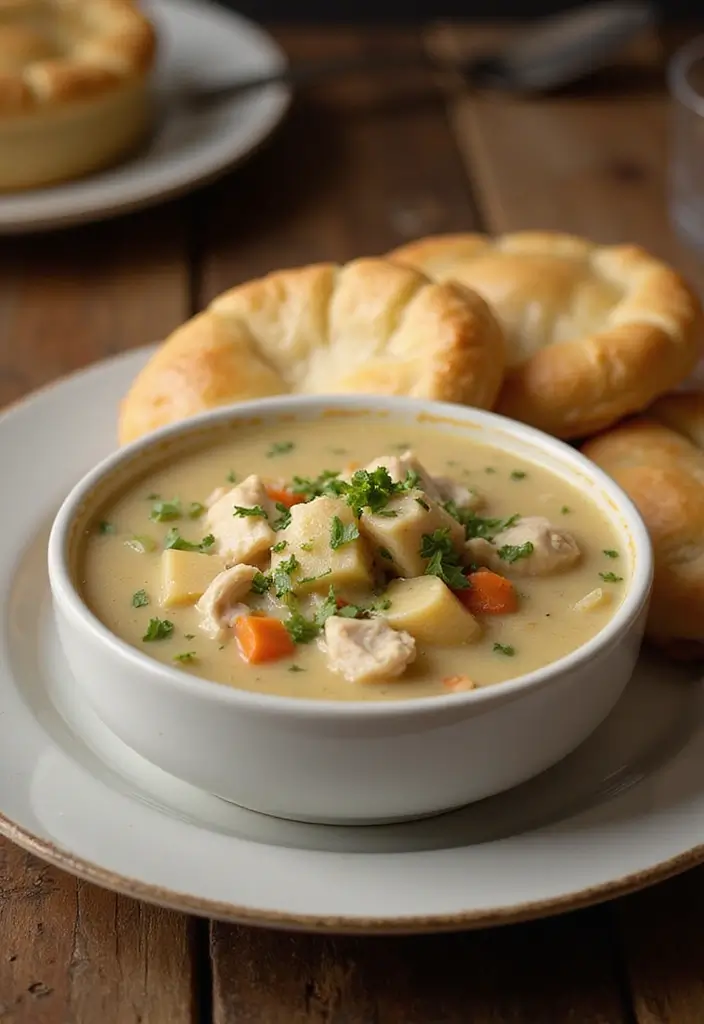 30 Soup with Rotisserie Chicken Recipes That Feel Cozy & Nourishing - 6. Chicken Pot Pie Soup