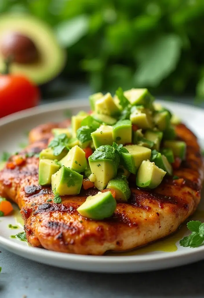 30 Summer Chicken Breast Recipes That Are Light & Grilled to Perfection 14 30 Summer Chicken Breast Recipes That Are Light & Grilled to Perfection - 13. Grilled Chicken with Avocado Salsa