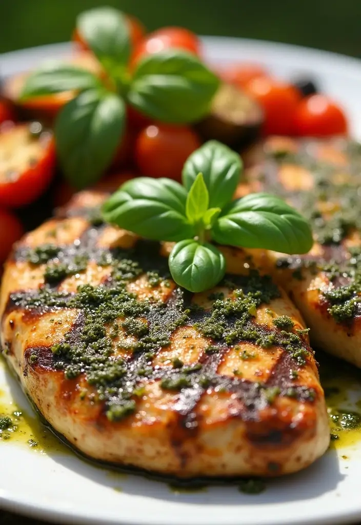 30 Summer Chicken Breast Recipes That Are Light & Grilled to Perfection 15 30 Summer Chicken Breast Recipes That Are Light & Grilled to Perfection - 14. Pesto Grilled Chicken
