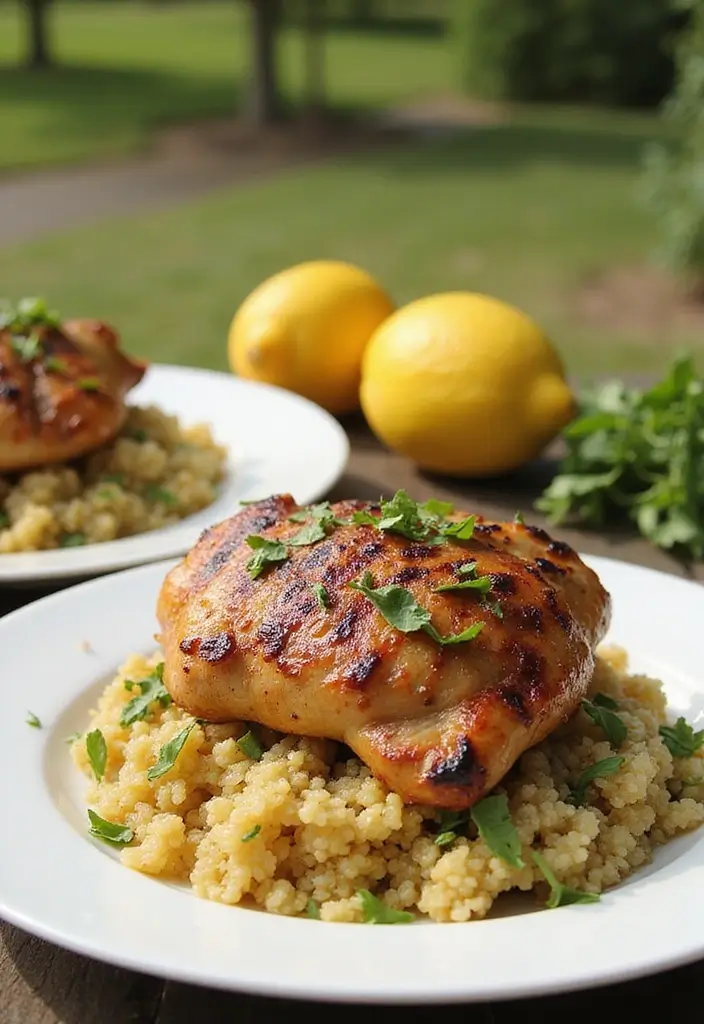 30 Summer Chicken Breast Recipes That Are Light & Grilled to Perfection 25 30 Summer Chicken Breast Recipes That Are Light & Grilled to Perfection - 24. Grilled Chicken with Lemon Garlic Quinoa