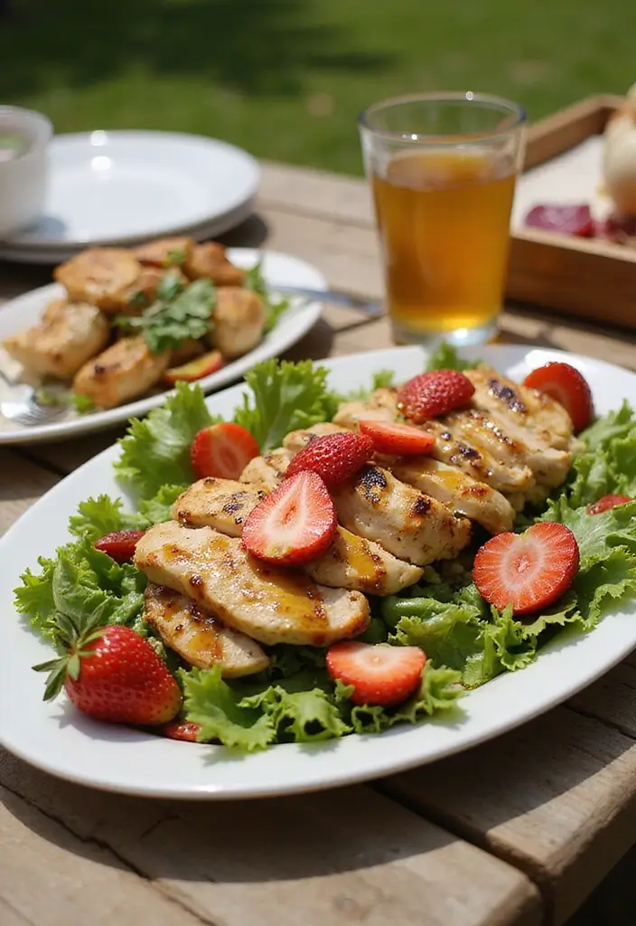 30 Summer Chicken Breast Recipes That Are Light & Grilled to Perfection 27 30 Summer Chicken Breast Recipes That Are Light & Grilled to Perfection - 26. Grilled Chicken Salad with Strawberry Vinaigrette
