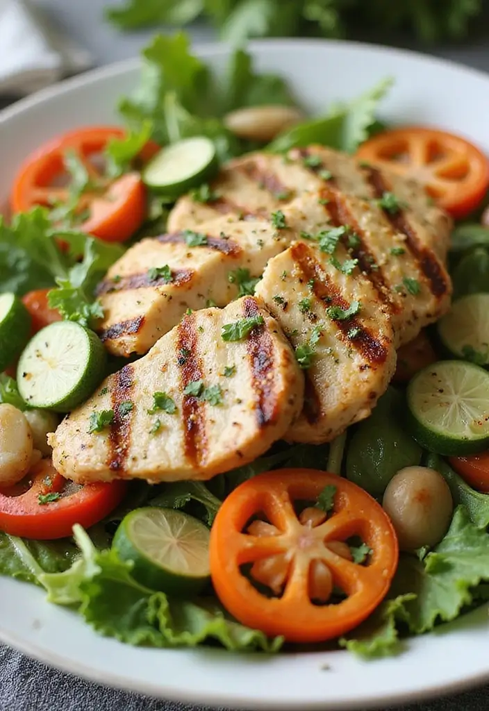 30 Summer Chicken Breast Recipes That Are Light & Grilled to Perfection 8 30 Summer Chicken Breast Recipes That Are Light & Grilled to Perfection - 7. Herb & Garlic Grilled Chicken Salad
