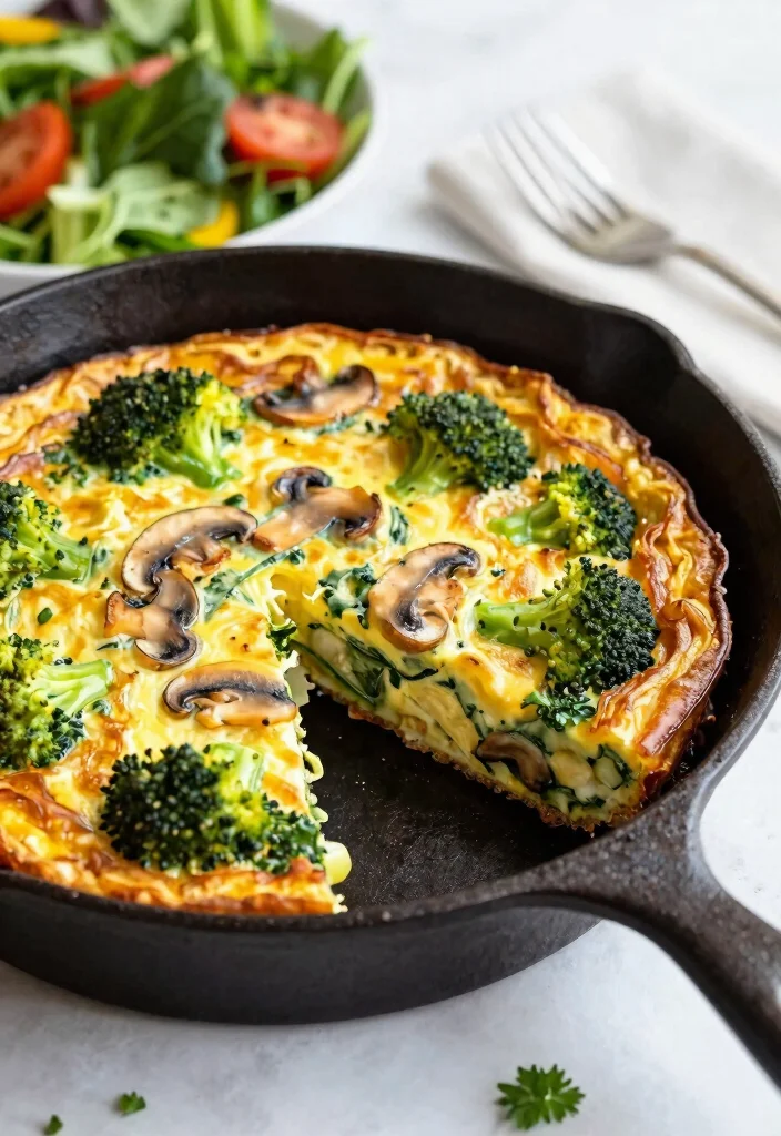 15 Broccoli and Mushroom Recipes: Savory Veggie Combos - 8. Broccoli Mushroom Frittata 1