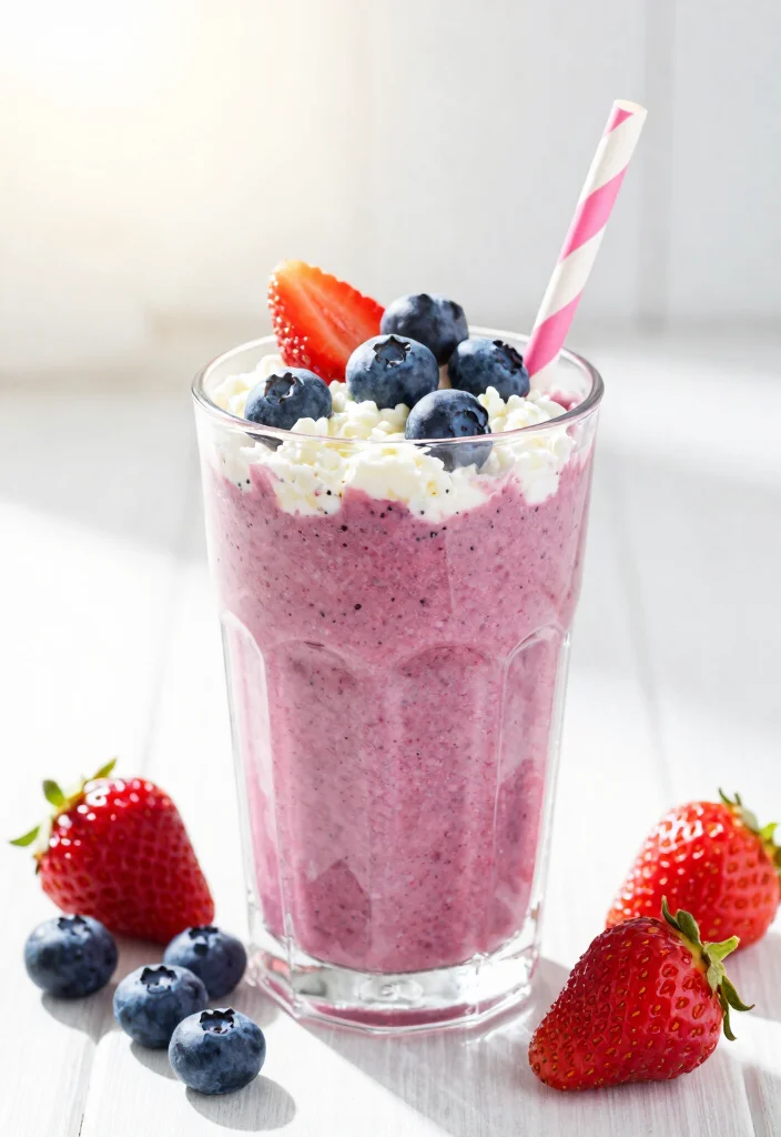 15 Cottage Cheese Recipes Snack High Protein Bites - 13. Cottage Cheese and Berry Smoothie 1