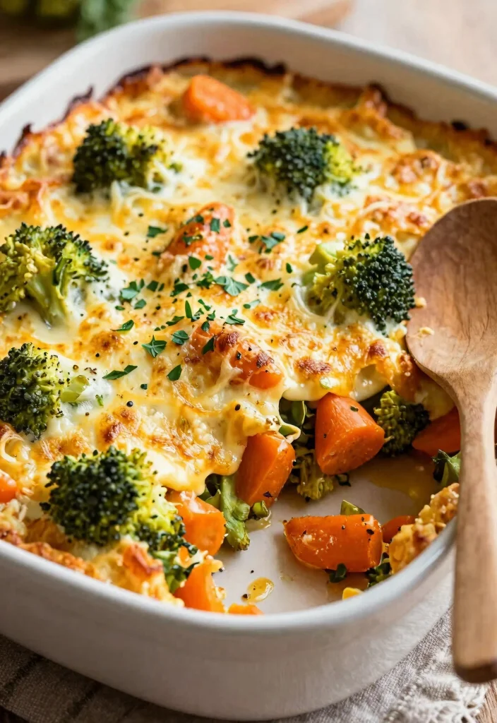 16 Broccoli and Carrot Recipes for Healthy, Colorful Sides - 7. Cheesy Broccoli and Carrot Bake 1