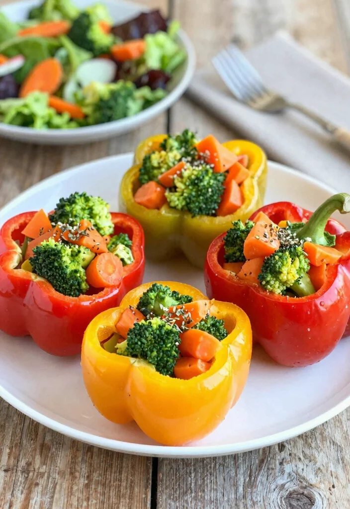 16 Broccoli and Carrot Recipes for Healthy, Colorful Sides - 8. Broccoli and Carrot Stuffed Peppers 1