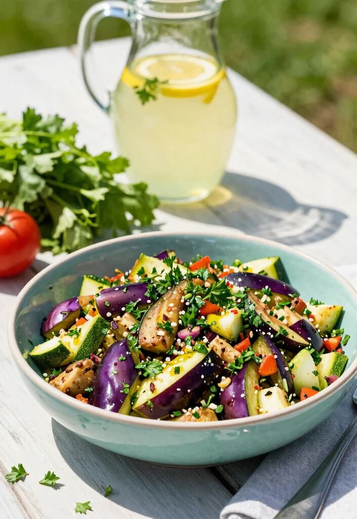 16 Eggplant and Zucchini Recipes Light Mediterranean Style - 16. Eggplant and Zucchini Tabbouleh 1