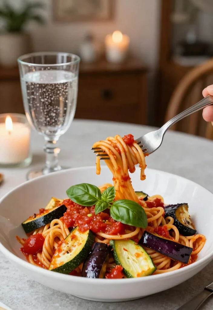 16 Eggplant and Zucchini Recipes Light Mediterranean Style - 6. Zucchini and Eggplant Pasta 1