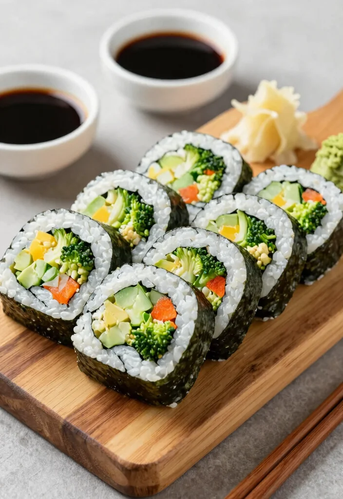 17 Broccoli and Cauliflower Recipes: Simple Nutritious Dishes - 16. Cauliflower and Broccoli Sushi Rolls 1